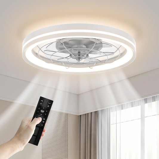 Low Profile Bladeless Ceiling Fan with Light