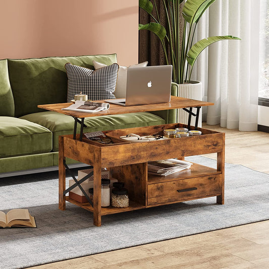 Rustic Brown Lift Top Coffee Table