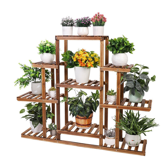 9 Tier Wooden Plant Home Decor Stand