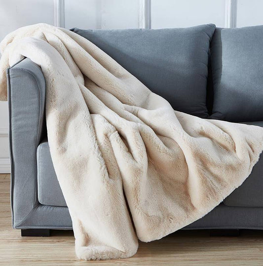 Beige Throw Blanket