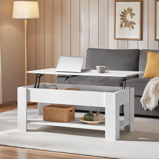 White Lift Top Coffee Table