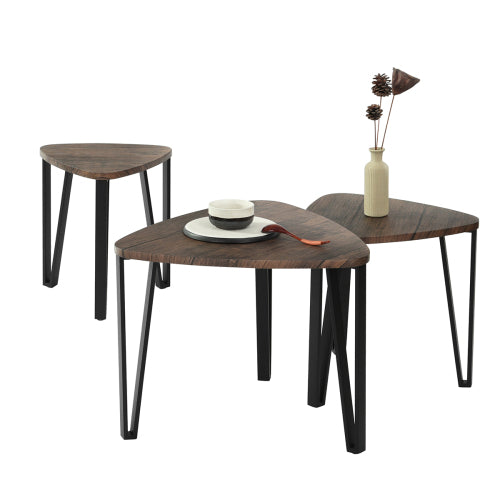 Set of 3 Nesting Triangle End Coffee Tables