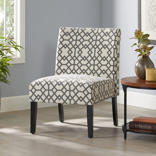 Gray Geometric Accent Chair