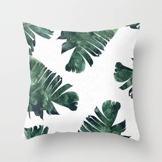 Banana Leaf Watercolor Pillow